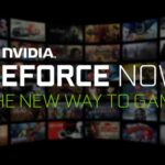 Official NVIDIA GeForce NOW promotional banner showcasing RTX cloud gaming across multiple devices.