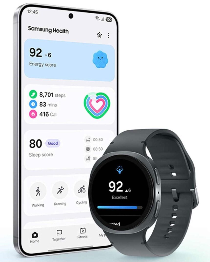 Samsung Galaxy Watch displaying Blood Pressure Trends