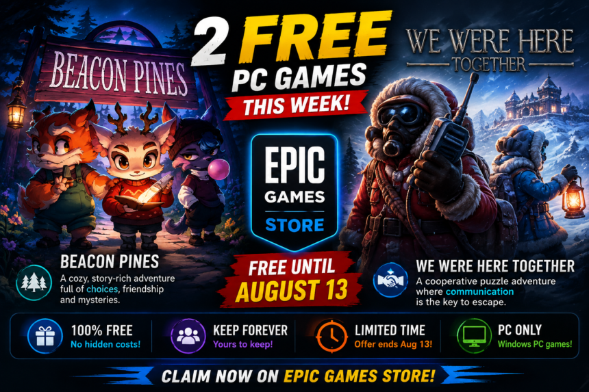 Epic Games Free Games featuring Beacon Pines and We Were Here Together giveaway.