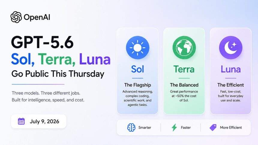 ChatGPT interface showing GPT-5.6 Luna and unlimited text chats for Free users.
