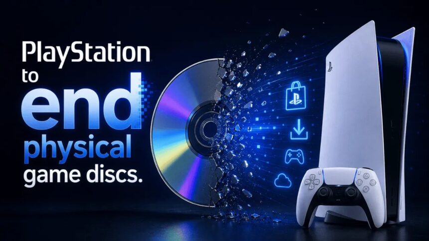 Physical Games on PlayStation displayed on a shelf as gamers debate Sony's 2028 disc decision