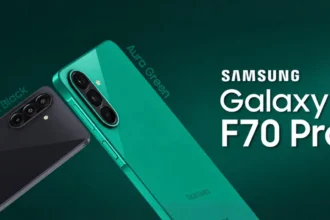 Samsung Galaxy F70 Pro 5G featuring Snapdragon 7 Gen 4 processor, 6000mAh battery, and 120Hz AMOLED display