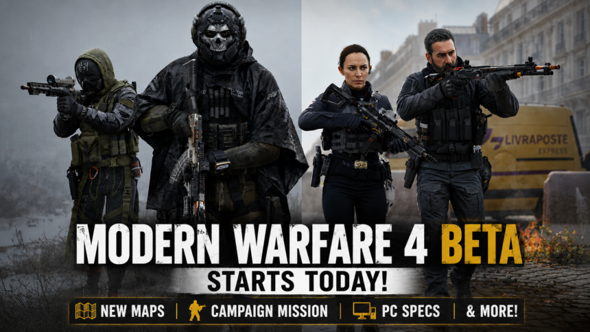 Modern Warfare 4 Beta gameplay showing soldiers preparing for battle